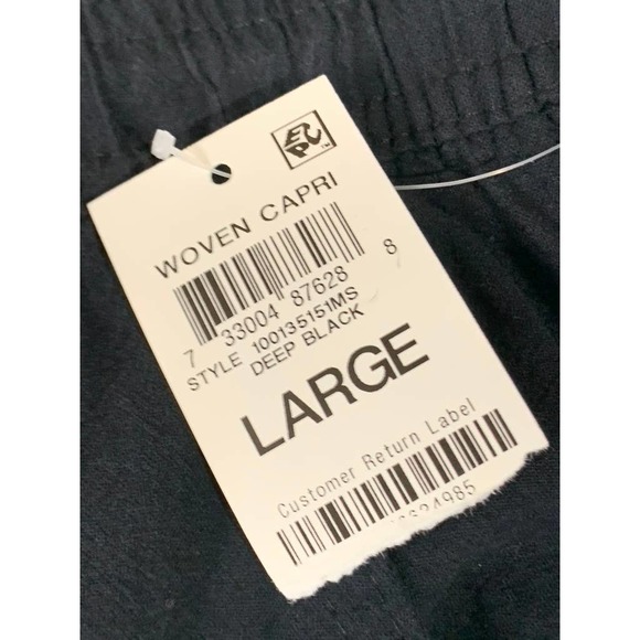 Karen Scott Women's Deep Black Mid-Rise Gemma Cotton Drawstring Shorts SZ L - Picture 10 of 10